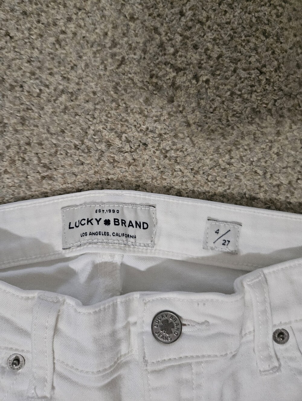 Lucky Brand White Mid Rise Skinny Jeans - Picture 2 of 3